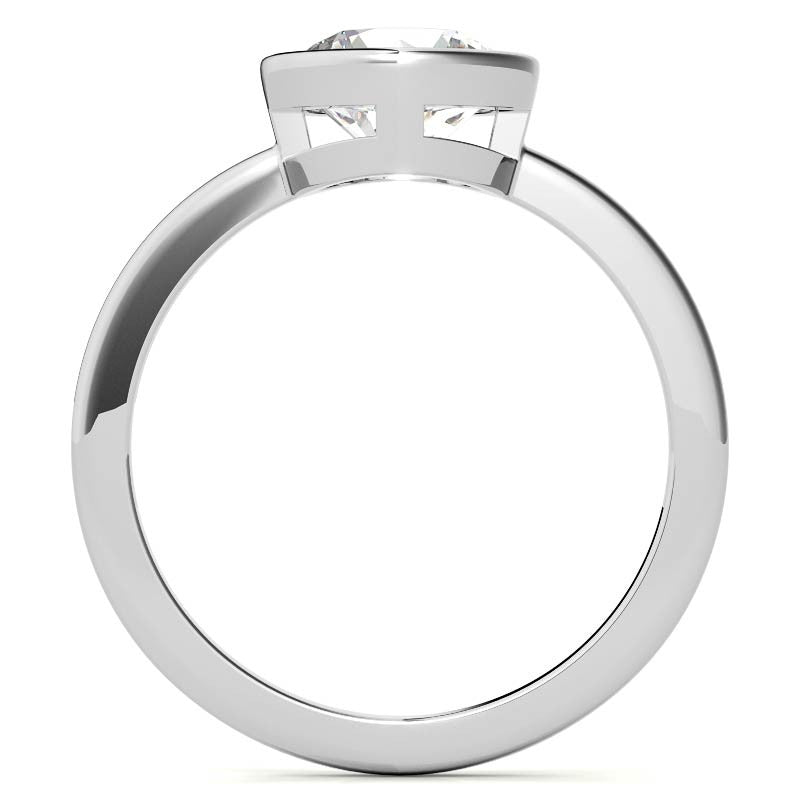 Round Brilliant Moissanite Bezel Solitaire Ring