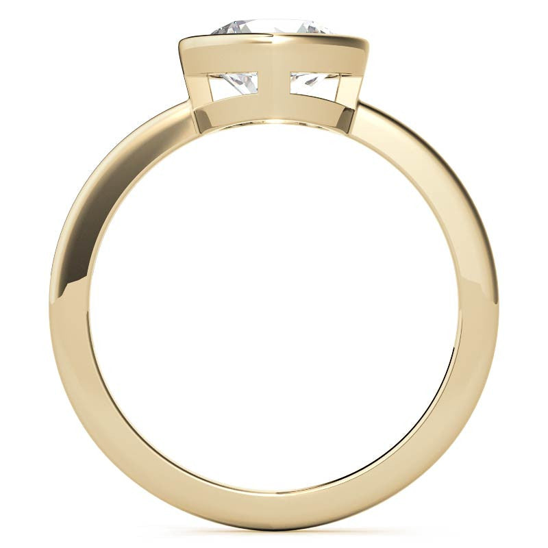 Round Brilliant Moissanite Bezel Solitaire Ring