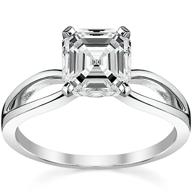 Split Shank Solitaire Moissanite Ring
