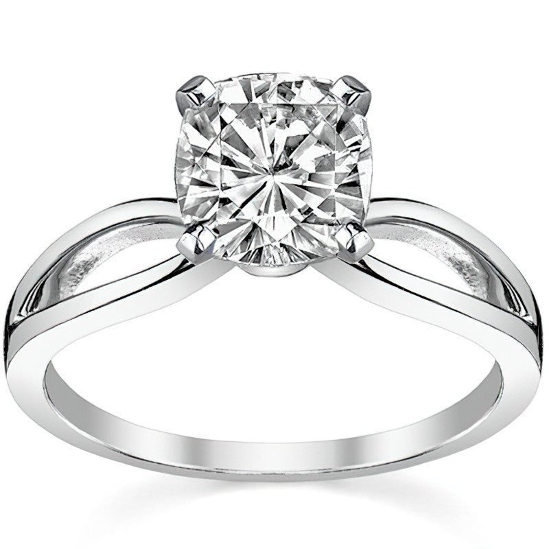 Split Shank Solitaire Moissanite Ring
