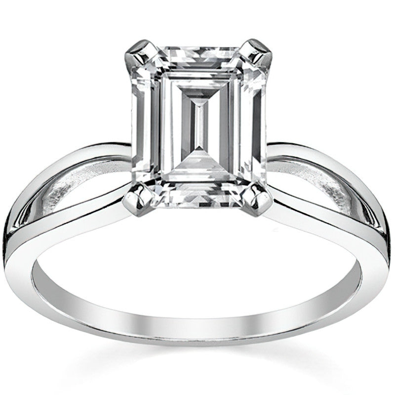 Split Shank Solitaire Moissanite Ring