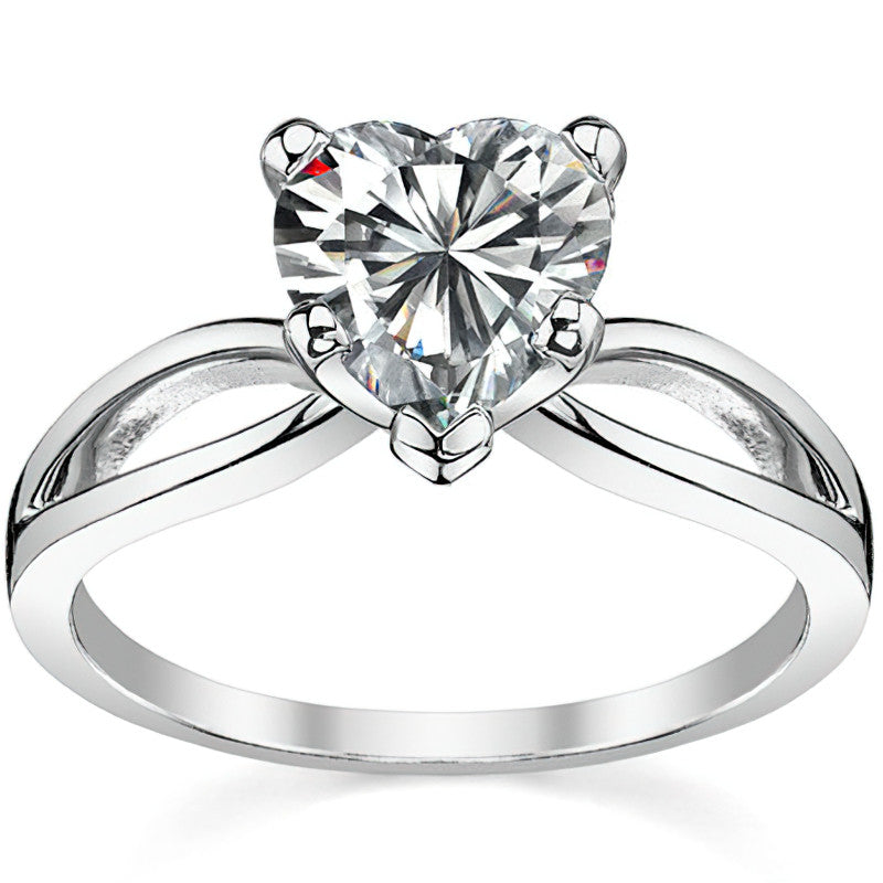 Split Shank Solitaire Moissanite Ring