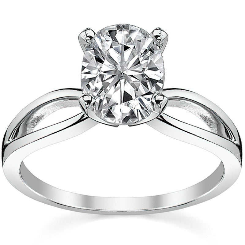 Split Shank Solitaire Moissanite Ring