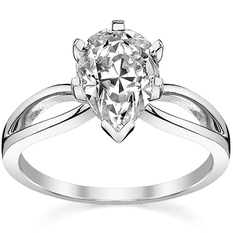 Split Shank Solitaire Moissanite Ring