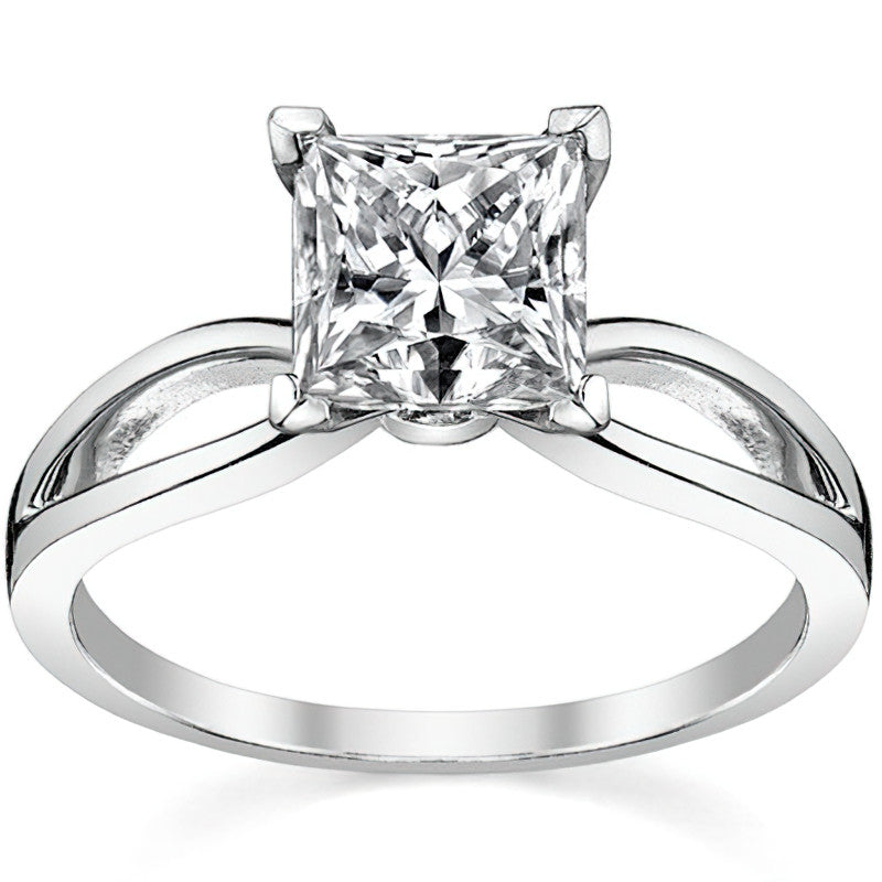 Split Shank Solitaire Moissanite Ring