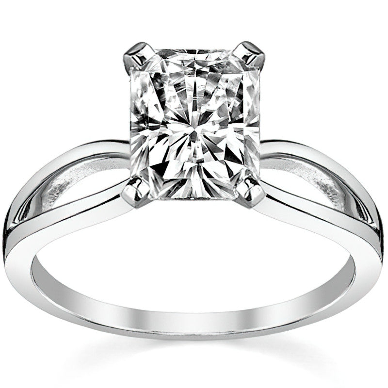 Split Shank Solitaire Moissanite Ring