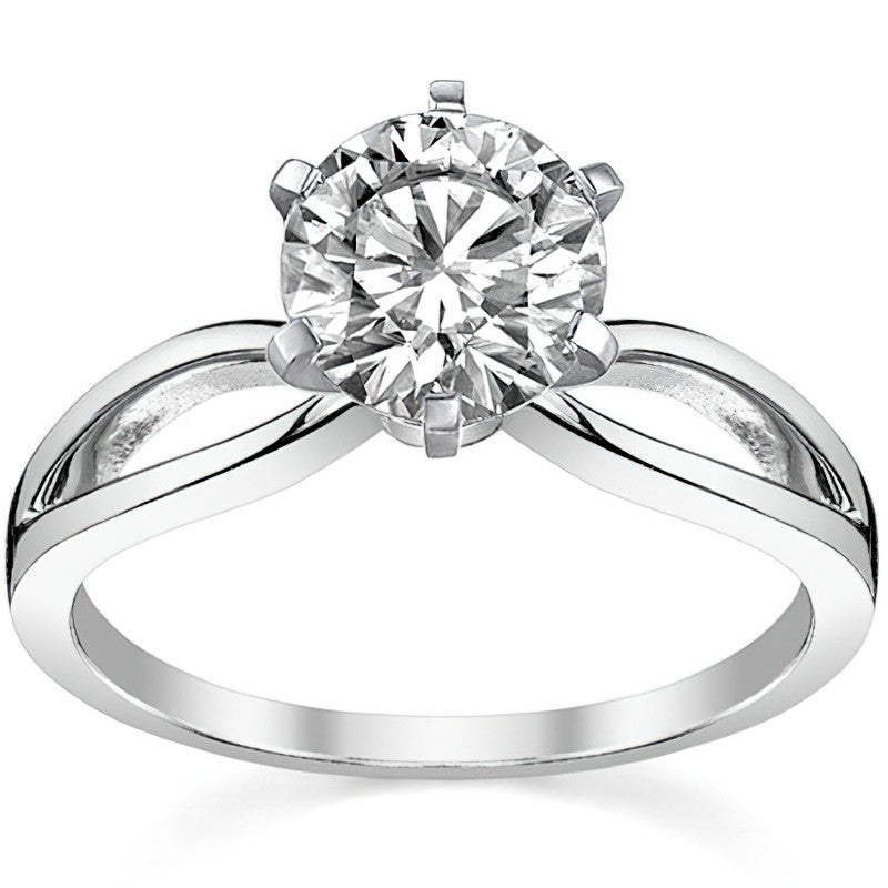Split Shank Solitaire Moissanite Ring
