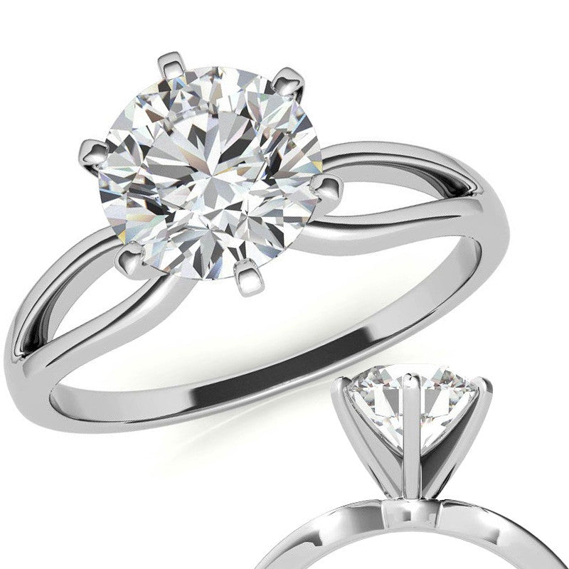 Split Shank Solitaire Moissanite Ring