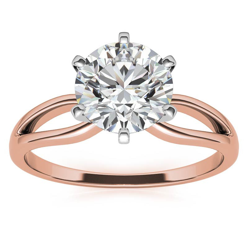 Split Shank Solitaire Moissanite Ring