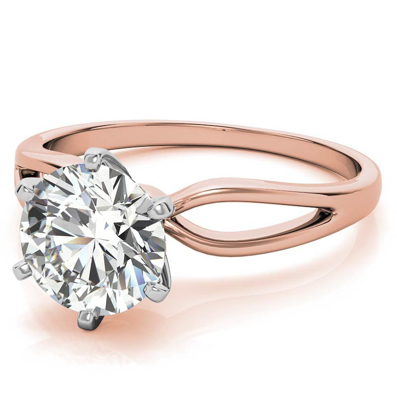 Split Shank Solitaire Moissanite Ring