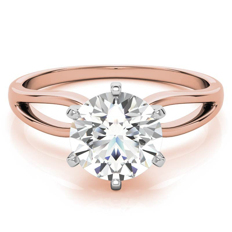 Split Shank Solitaire Moissanite Ring