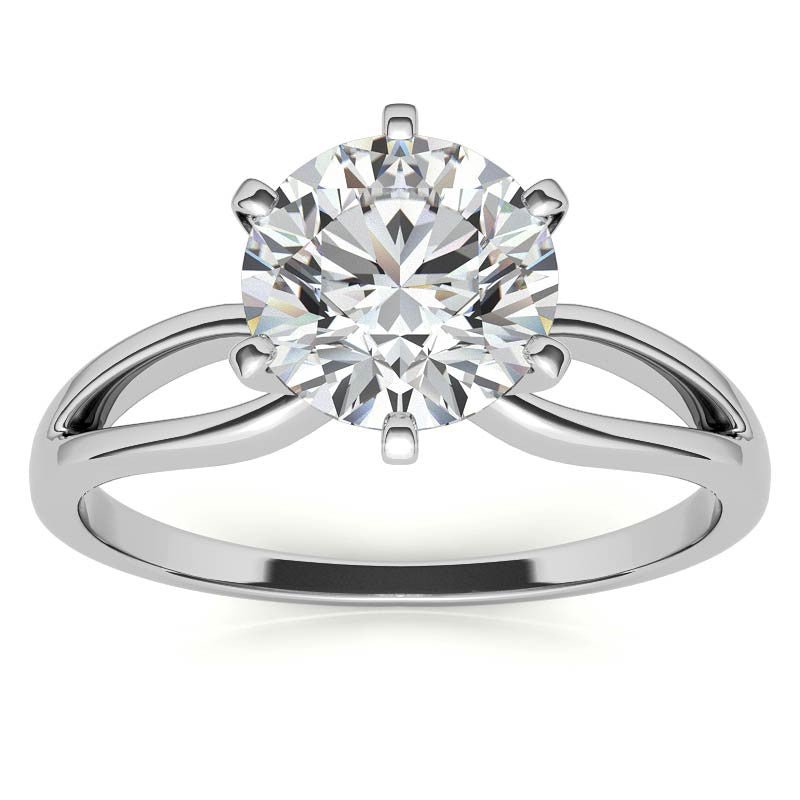 Split Shank Solitaire Moissanite Ring