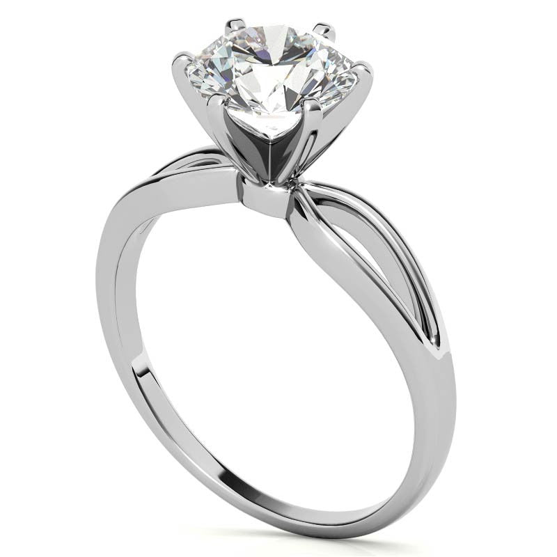 Split Shank Solitaire Moissanite Ring