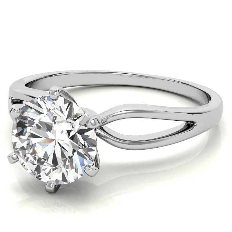 Split Shank Solitaire Moissanite Ring