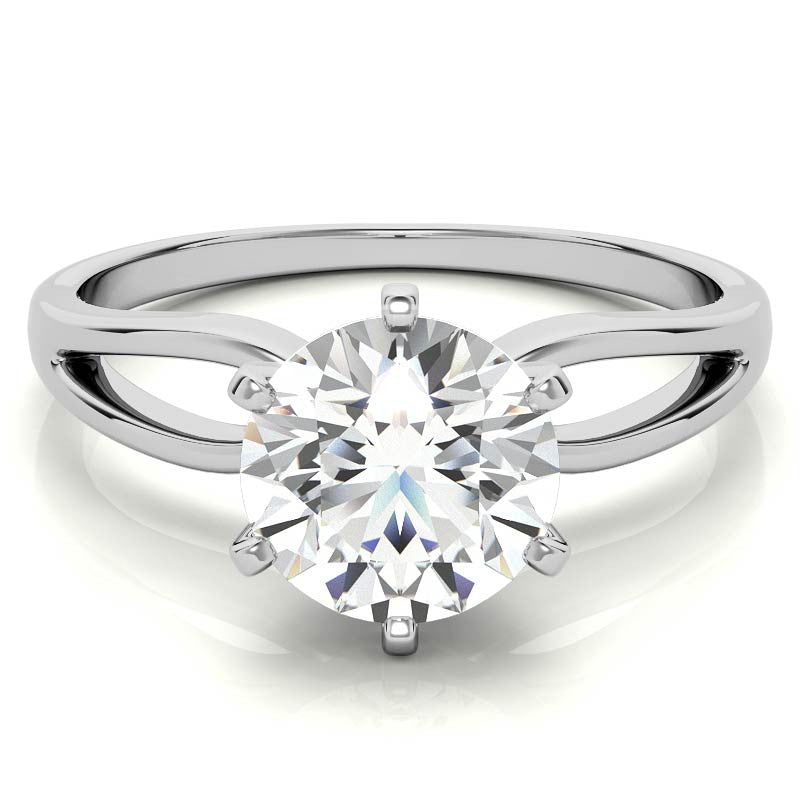 Split Shank Solitaire Moissanite Ring