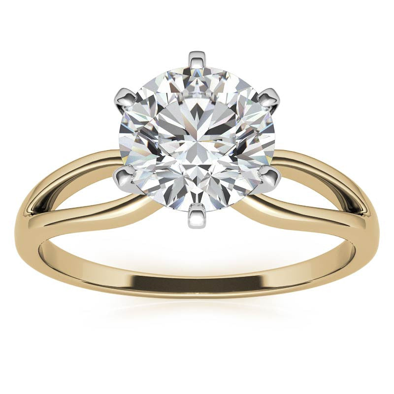 Split Shank Solitaire Moissanite Ring