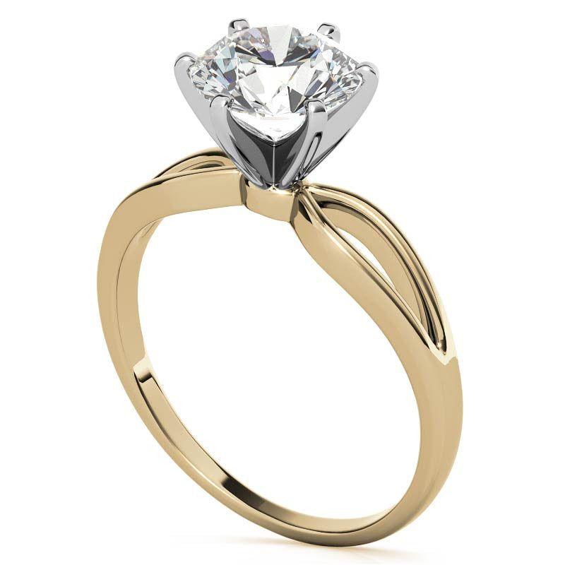 Split Shank Solitaire Moissanite Ring
