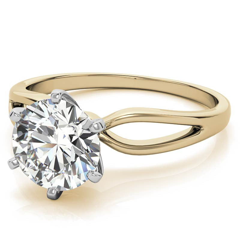 Split Shank Solitaire Moissanite Ring
