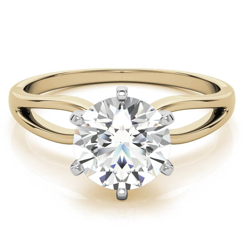 Split Shank Solitaire Moissanite Ring