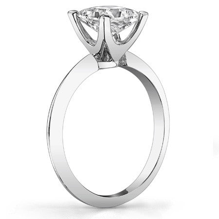 Knife-edge Princess cut Moissanite Solitaire Ring