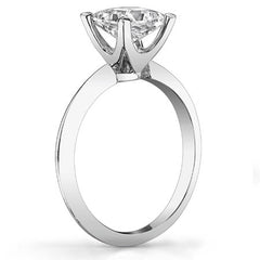 Knife-edge Princess cut Moissanite Solitaire Ring