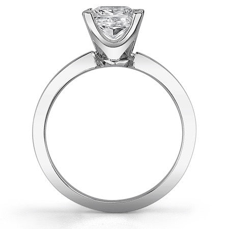 Knife-edge Princess cut Moissanite Solitaire Ring