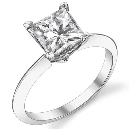 Knife-edge Princess cut Moissanite Solitaire Ring