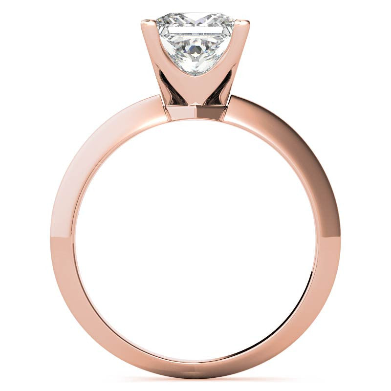 Knife-edge Princess cut Moissanite Solitaire Ring