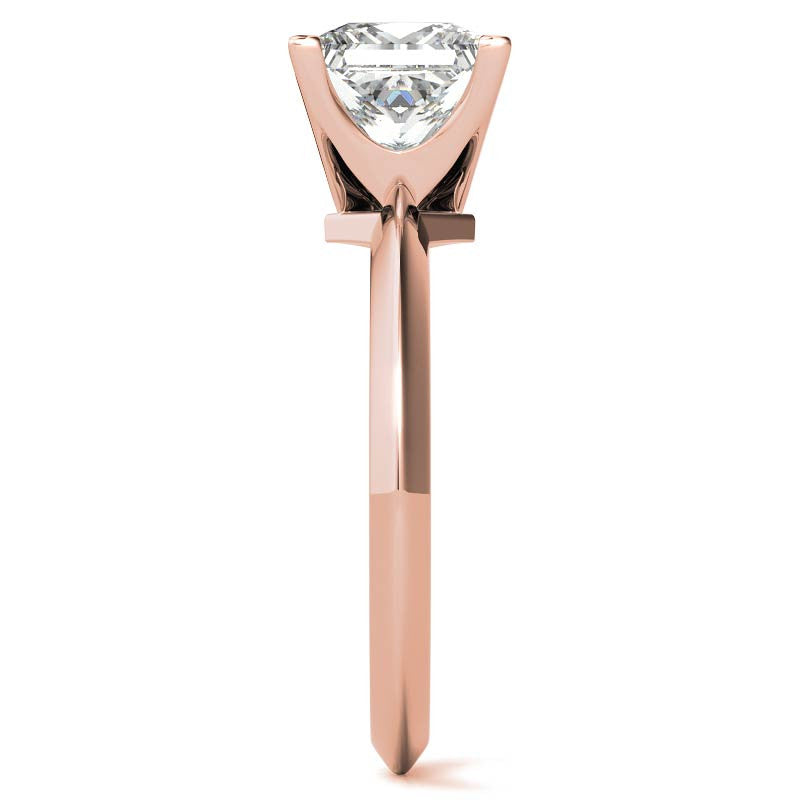 Knife-edge Princess cut Moissanite Solitaire Ring