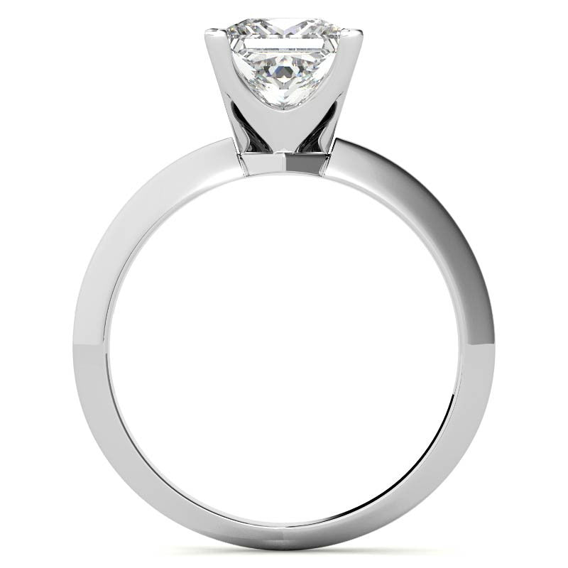 Knife-edge Princess cut Moissanite Solitaire Ring