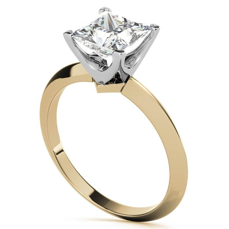 Knife-edge Princess cut Moissanite Solitaire Ring