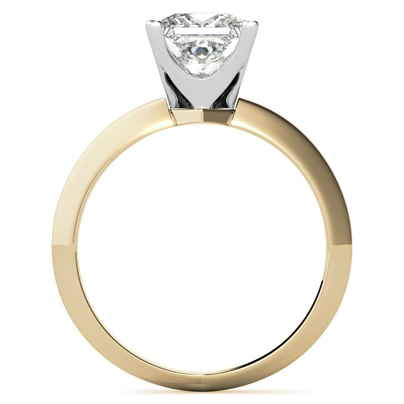 Knife-edge Princess cut Moissanite Solitaire Ring