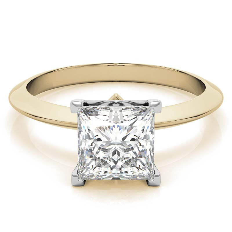 Knife-edge Princess cut Moissanite Solitaire Ring