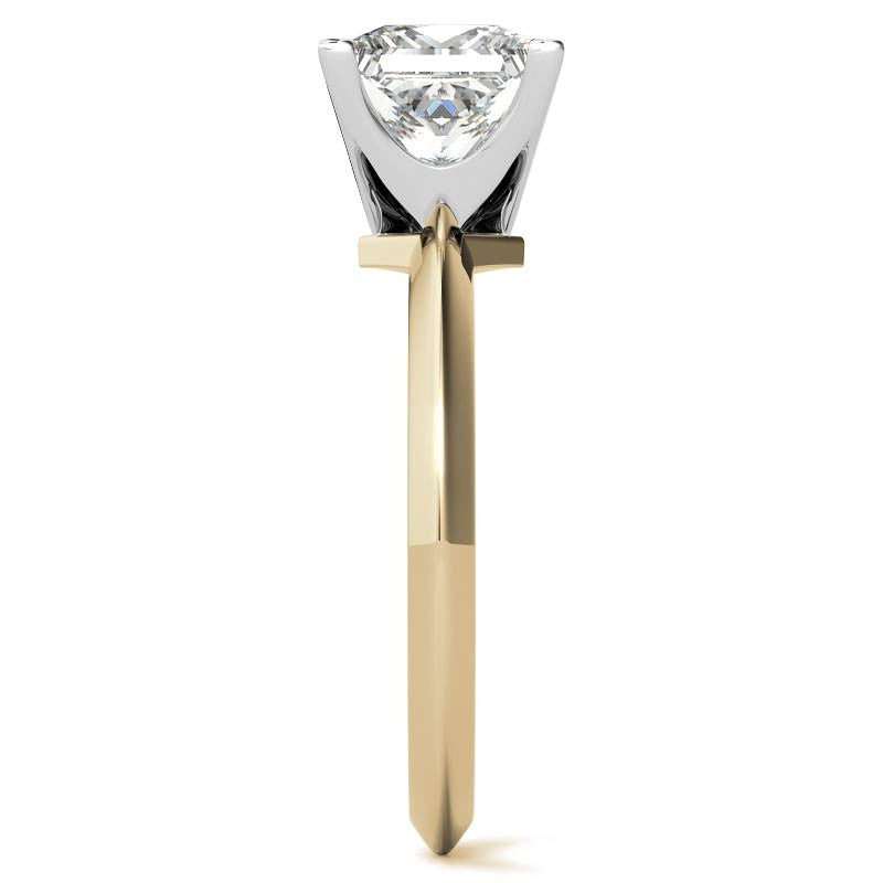 Knife-edge Princess cut Moissanite Solitaire Ring