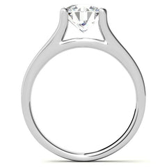 Round Brilliant Moissanite Split Shank Solitaire Ring