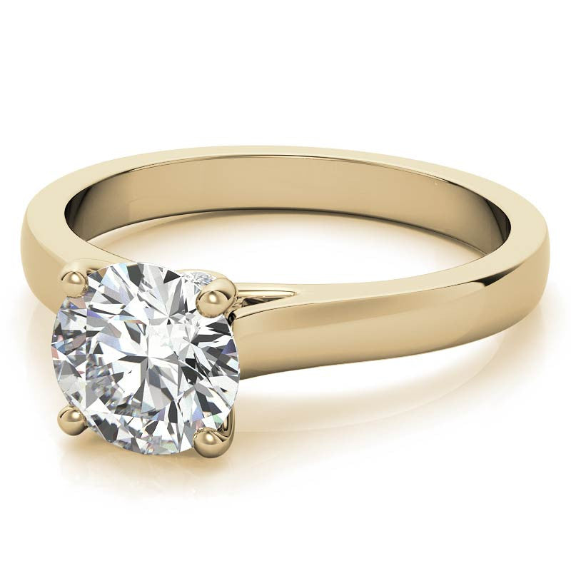 Round Brilliant Moissanite Solitaire Ring with Surprise Diamonds