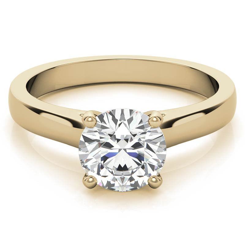 Round Brilliant Moissanite Solitaire Ring with Surprise Diamonds