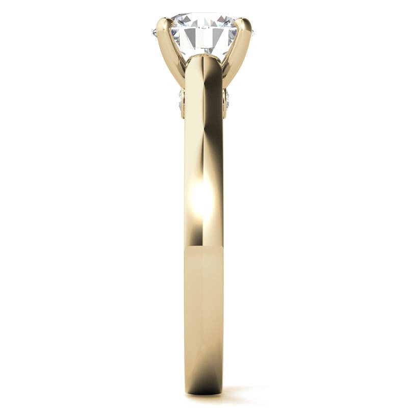 Round Brilliant Moissanite Solitaire Ring with Surprise Diamonds