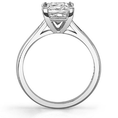 Princess cut Moissanite Cathedral Solitaire Ring