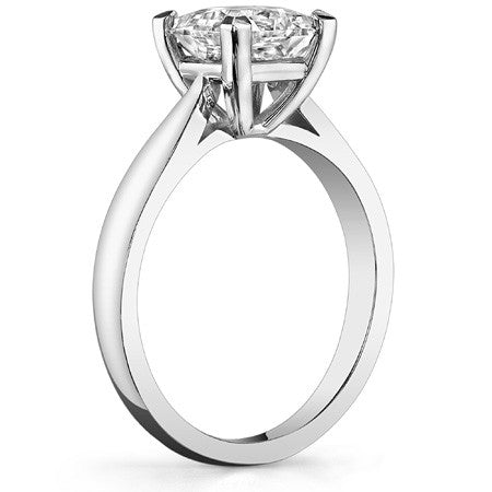 Princess cut Moissanite Cathedral Solitaire Ring