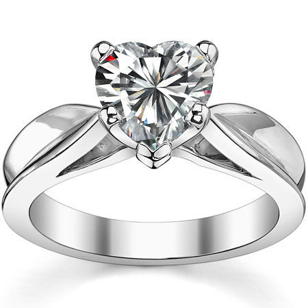Scalloped Cathedral Moissanite Solitaire Ring