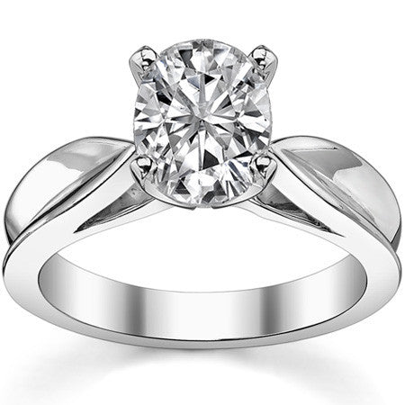 Scalloped Cathedral Moissanite Solitaire Ring