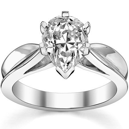 Scalloped Cathedral Moissanite Solitaire Ring