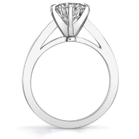 Scalloped Cathedral Moissanite Solitaire Ring