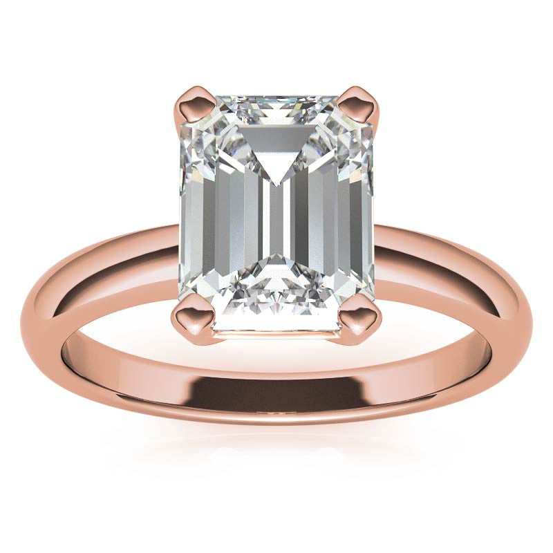 Radiant/Emerald cut Moissanite Solitaire Ring