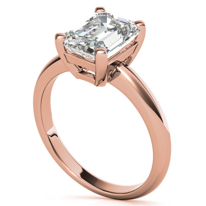 Radiant/Emerald cut Moissanite Solitaire Ring