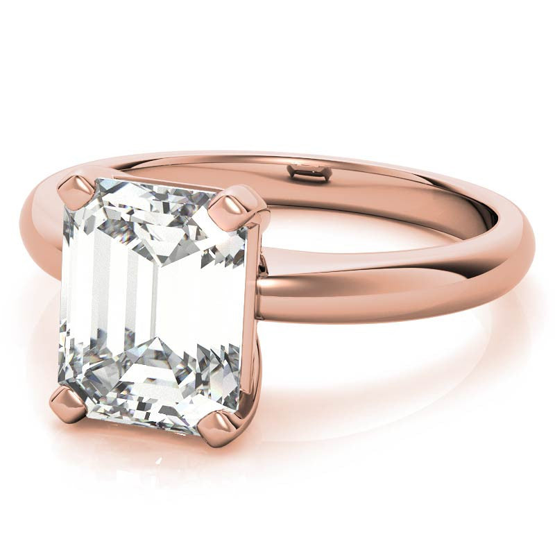Radiant/Emerald cut Moissanite Solitaire Ring