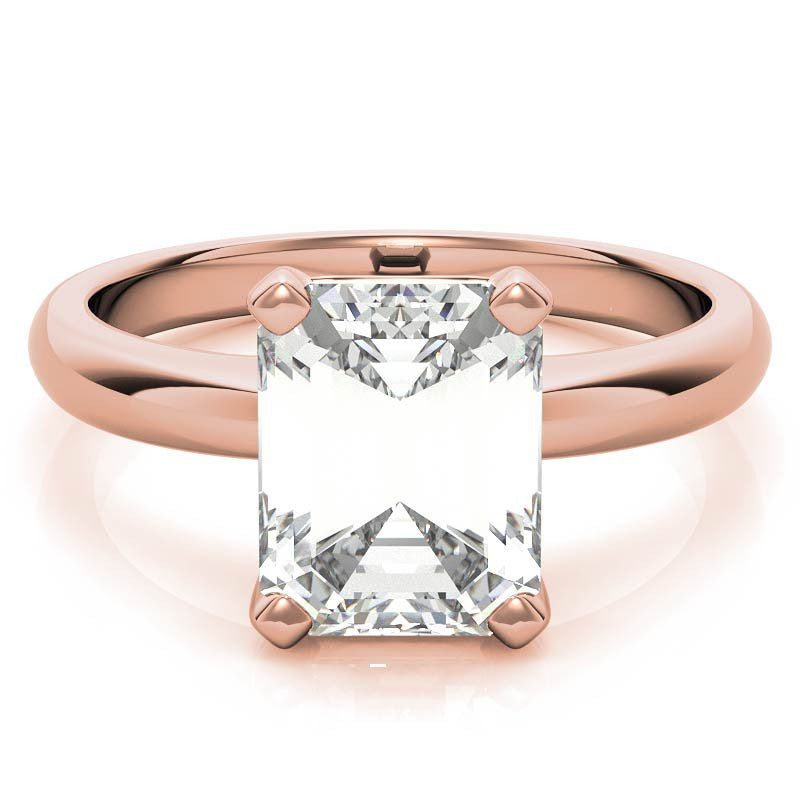 Radiant/Emerald cut Moissanite Solitaire Ring