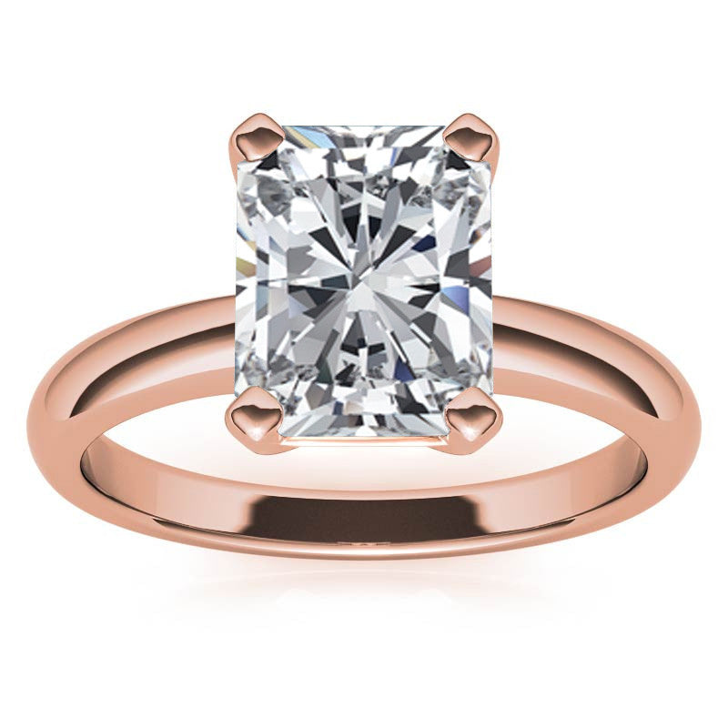 Radiant/Emerald cut Moissanite Solitaire Ring