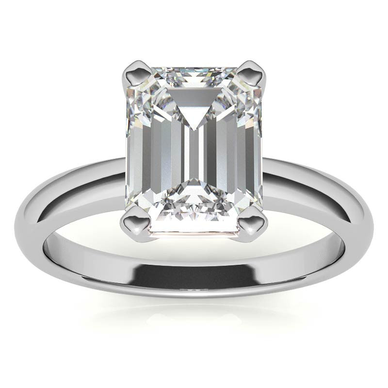 Radiant/Emerald cut Moissanite Solitaire Ring
